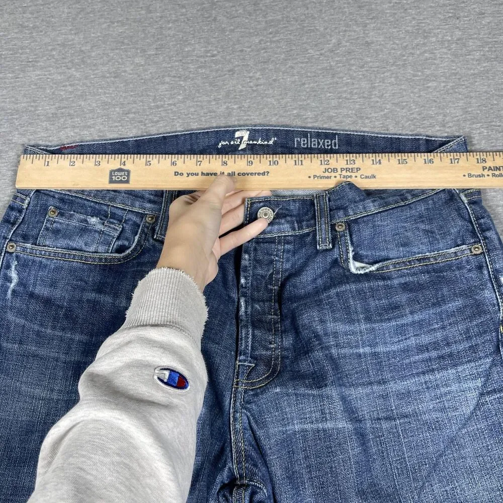 7 For All Mankind Relaxed Jeans Mens 36 Blue Medium Wash Straight Stretch